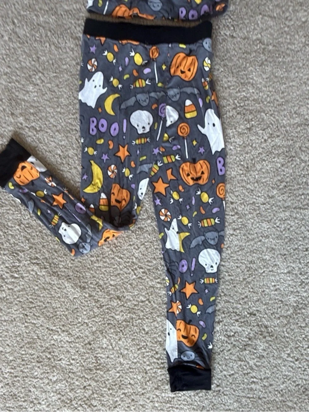 Little Sleepies Halloween Pajama Set - Gray with Orange, White & Purple Accents